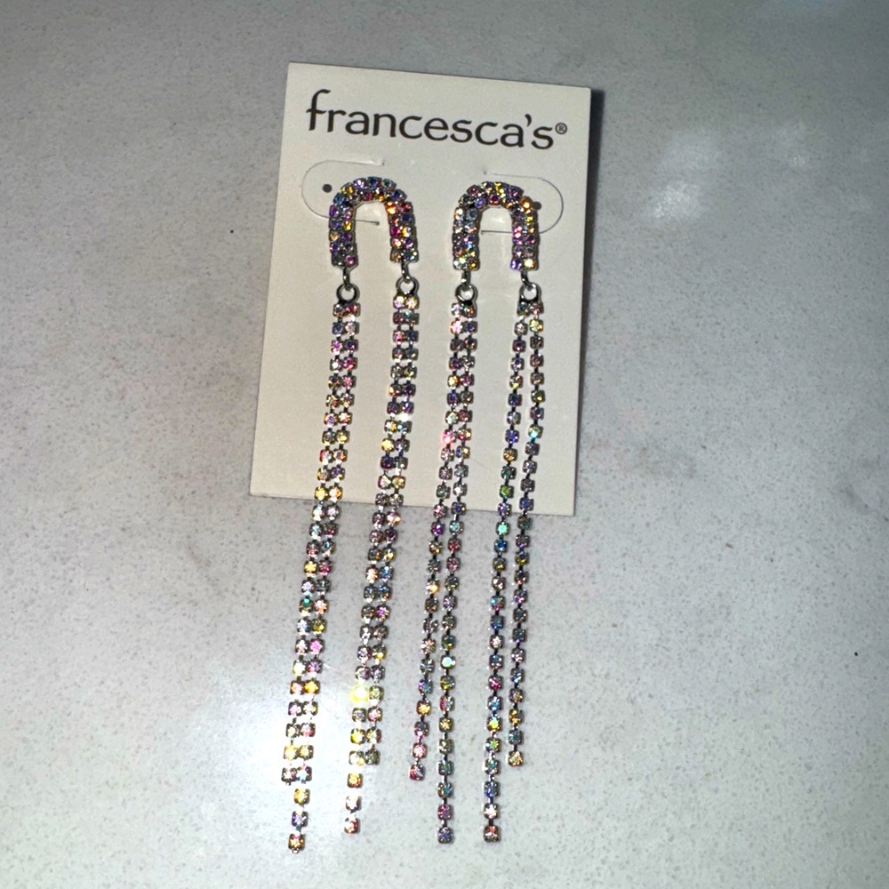 Francesca's Collections Pink and Yellow Earrings